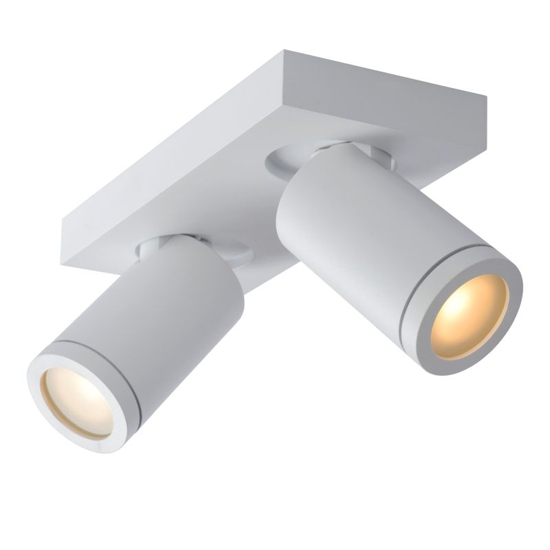 Lucide TAYLOR - Stropné bodové svietidlo Kúpeľňa - LED Dim to warm - GU10 - 2x5W 2200K/3000K - IP44 - White